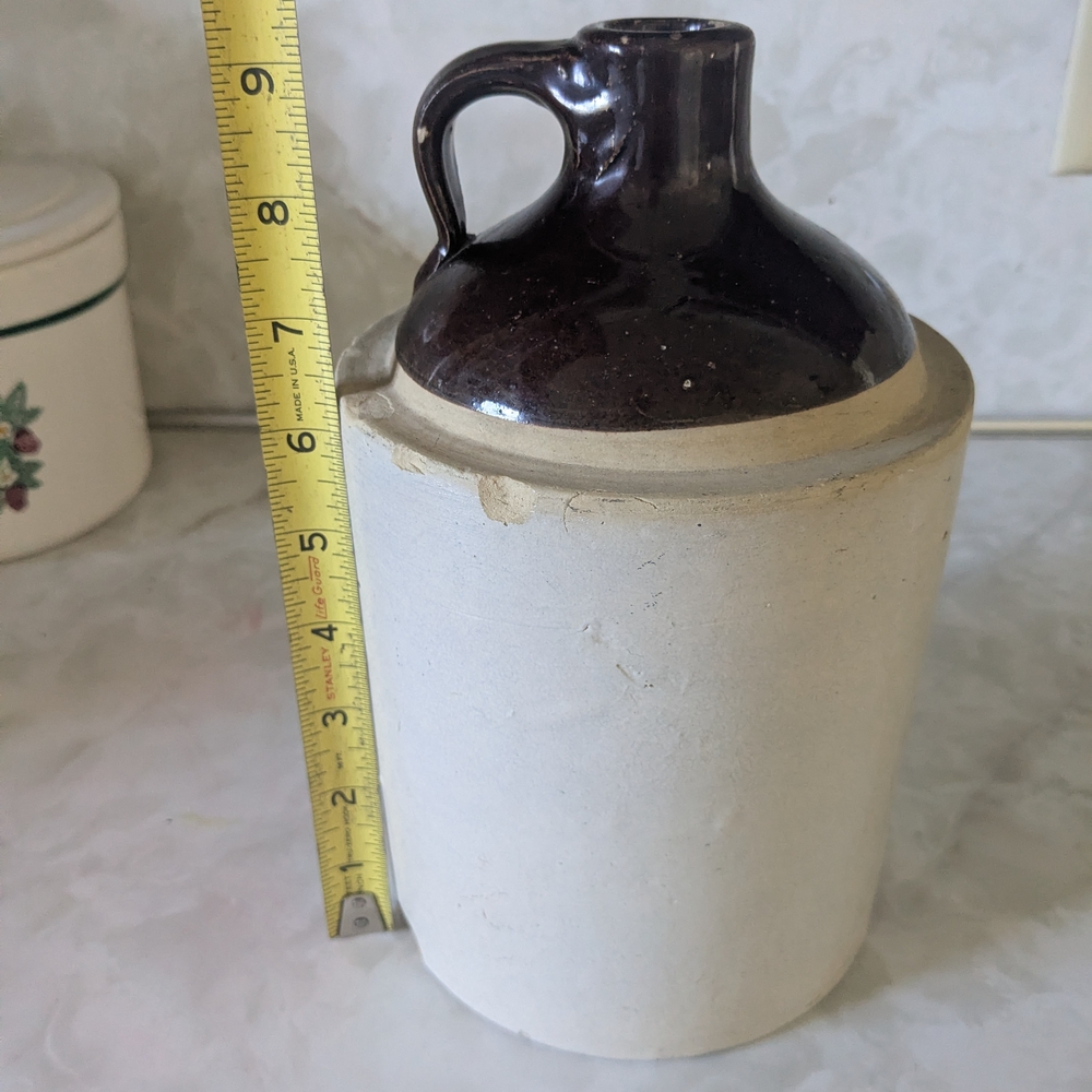 Vintage Two-Tone Ceramic Jug Brown and Cream - Picture 3 of 6